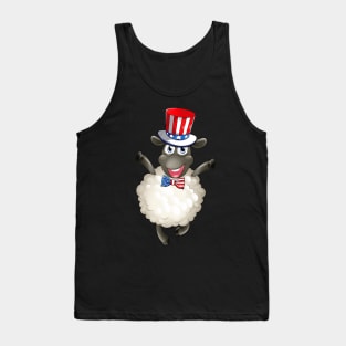 Sheep American Flag Hat Patriotic 4th Of July Gifts Tank Top